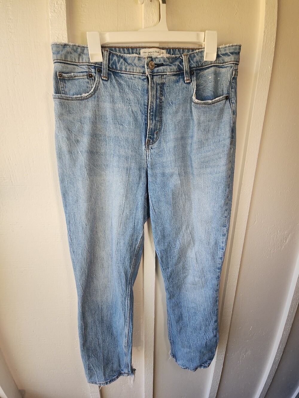 Abercrombie & Fitch Curve Love The Skinny High Rise Jeans Light Wash Denim 12